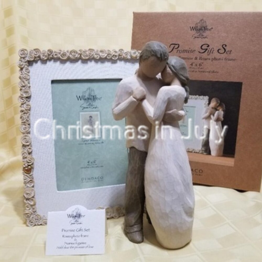 Willow Tree Susan Lordi Promise Gift Set Photo Frame Couple Love Flower Figurine